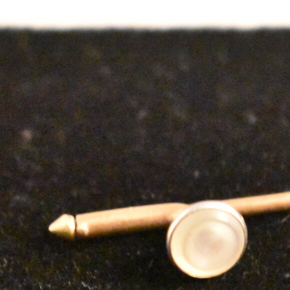 Pair of Vintage 14K Yellow Gold Shirt Studs with Mother of Pearl - Picture 9 of 9